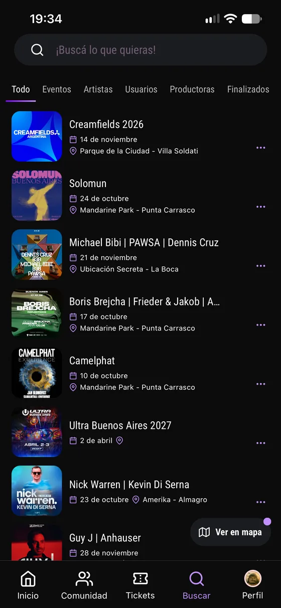 Explorá eventos cerca tuyo